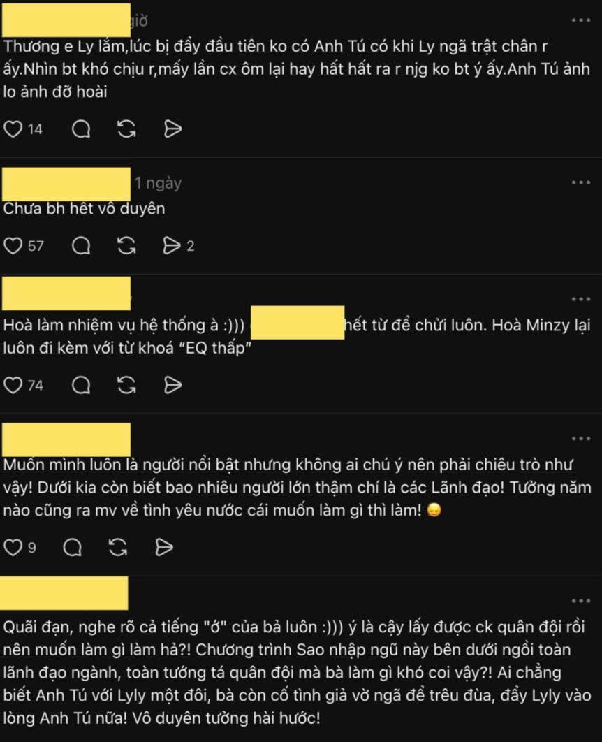 Hành động của Hoà Minzy đã bị đông đảo netizen chỉ trích, cho rằng kém duyên và thiếu chuyên nghiệp. Ảnh: Chụp màn hình