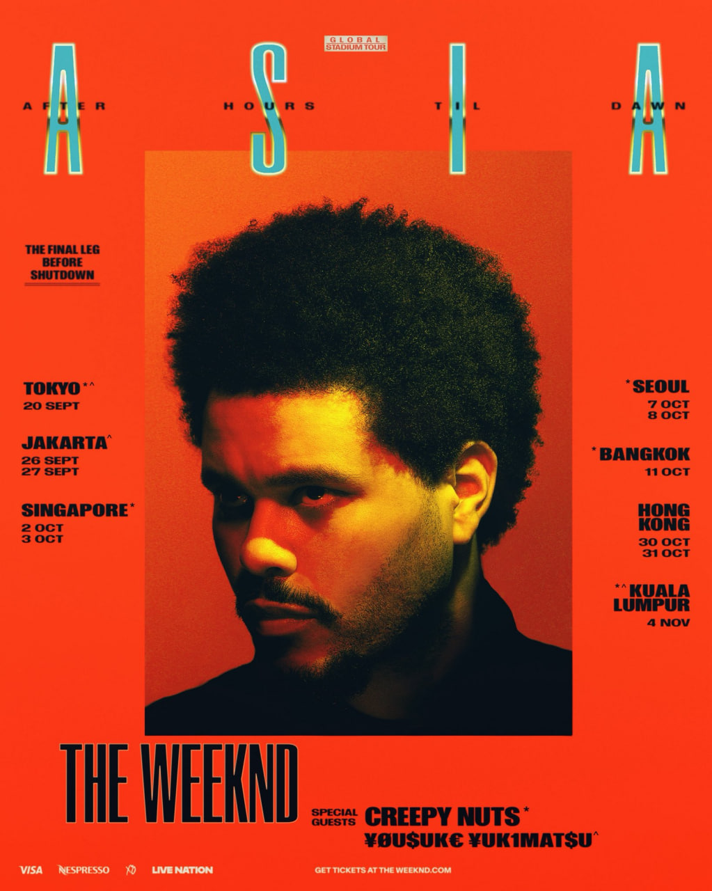 The Weeknd công bố tour diễn tại châu Á