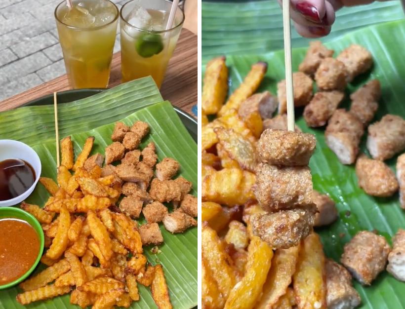 Một trong những món được gọi nhiều nhất là nem chua rán không tẩm bột, chấm cùng tương ớt đặc trưng của quán cực hợp. Ảnh: trangnhatt