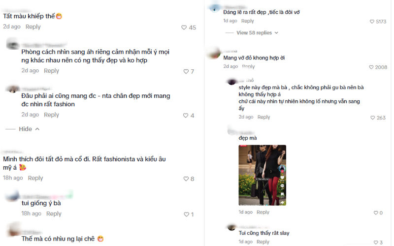 Netizen tranh cãi trái chiều về lựa chọn quần tất đỏ cho outfit của Bảo Ngọc.