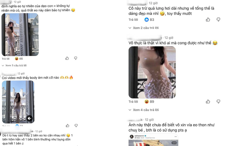 Netizen cho rằng vòng eo của Ngu Thư Hân không thật.