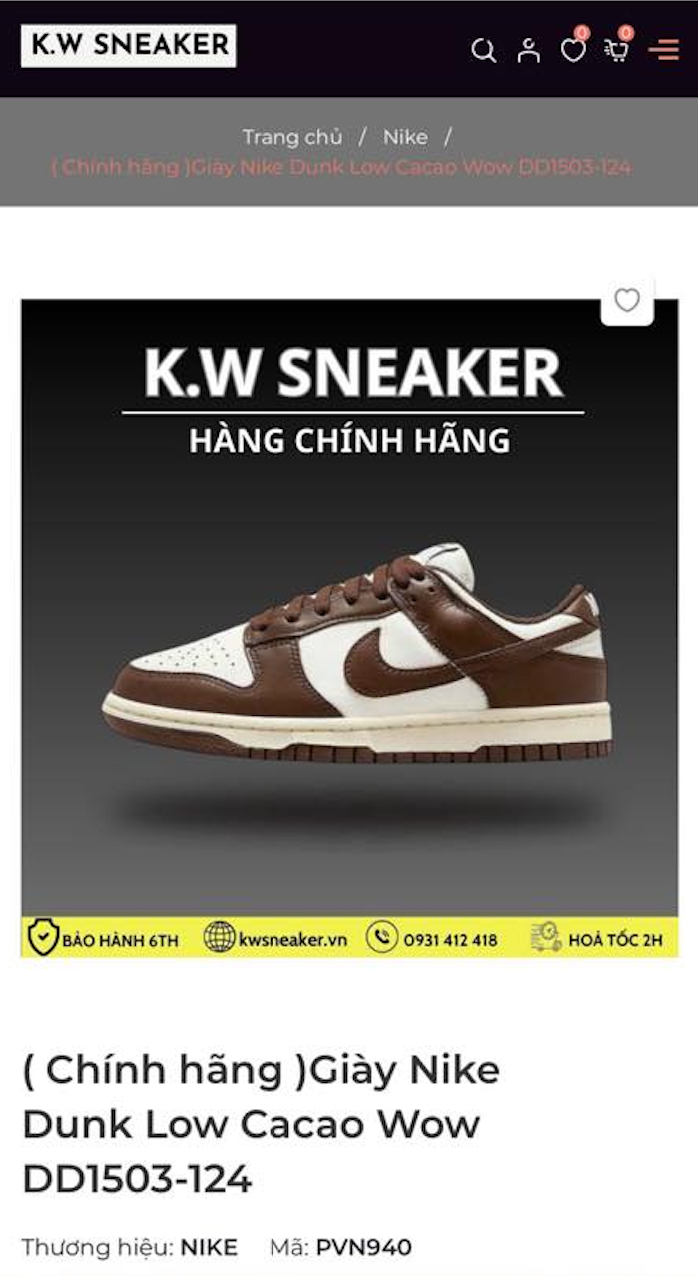 Website cửa hàng khẳng định chính hãng kèm nhiều hậu mãi sau mua.