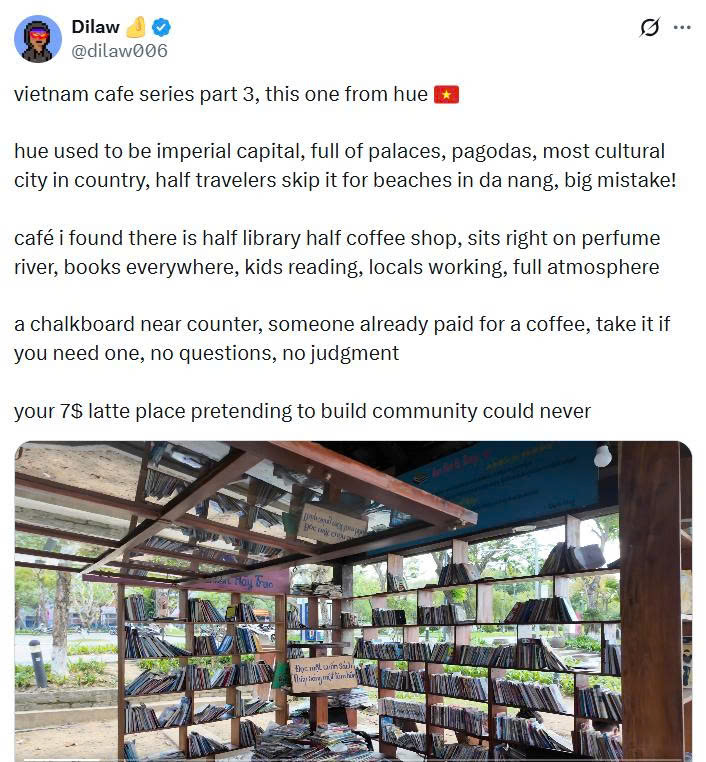 Bài đăng của một nam du khách người nước ngoài trên mạng xã hội X (Twitter) đã nhanh chóng thu hút sự chú ý của cộng đồng mạng