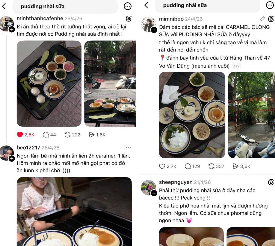 Món pudding nhài sữa khiến dân tình
