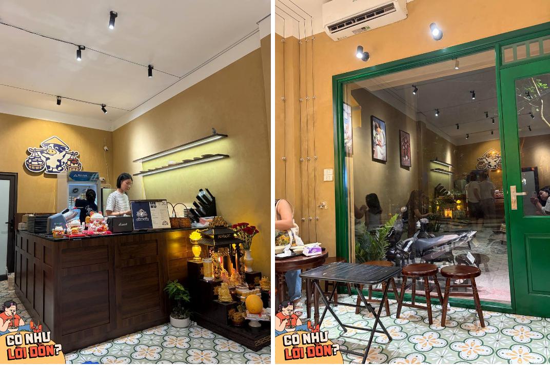 Không gian bên trong quán tuy nhỏ nhưng gọn gàng, sạch sẽ