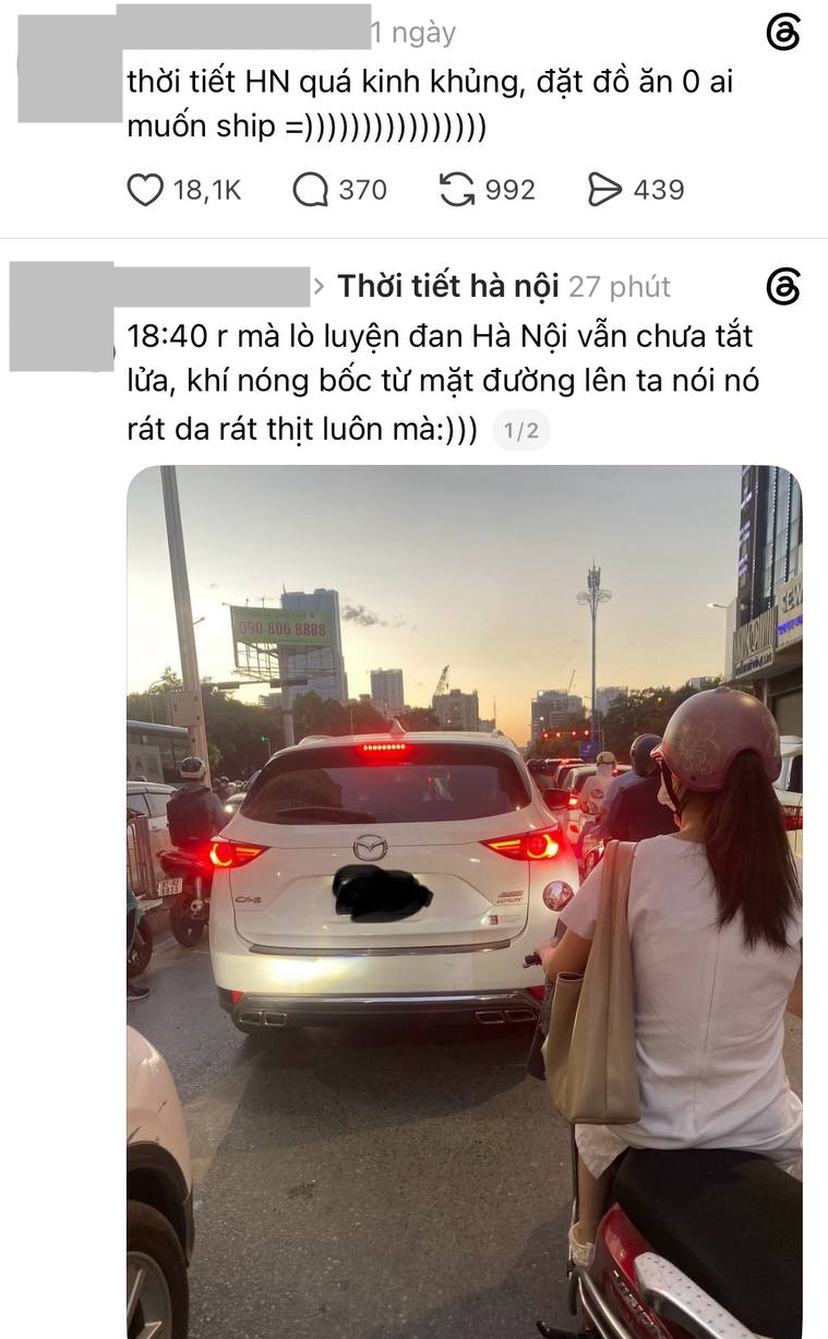 Hơn 6 giờ tối mặt đường vẫn hầm hập hơi nóng, đứng chờ đèn đỏ cũng thấy rát da. Nguồn: daoxiao, mayy10_08