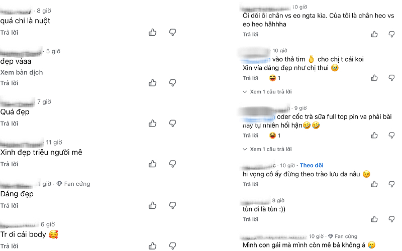 Netizen dành lời khen hết lời cho body của Thiều Bảo Trâm. Có ý kiến còn mong nữ ca sĩ đừng theo đuổi trào lưu da nâu vì da trắng quá hợp.