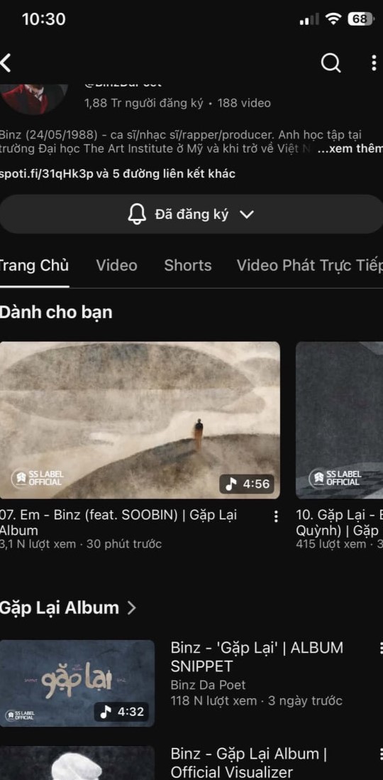 Video Em ngay từ khi đăng tải đã đổi artwork