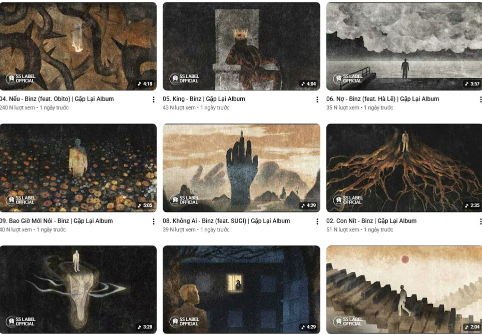 Các ca khúc khác vẫn giữ artwork ban đầu