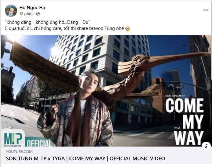 Hồ Ngọc Hà chia sẻ MV, công khai ủng hộ dự án comeback của Sơn Tùng M-TP
