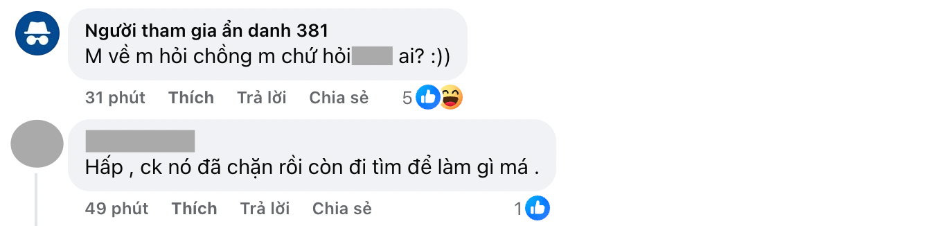 Nhiều người có phản ứng khá gay gắt, chủ yếu khuyên người vợ nên về hỏi chồng trước khi lên hỏi cộng đồng mạng (Ảnh chụp màn hình)