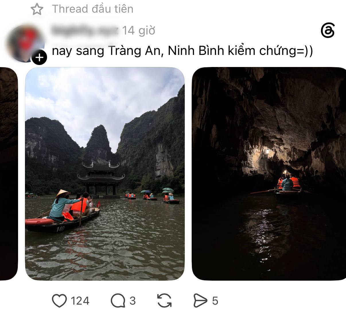 Nhiều bạn trẻ cũng tranh thủ khoe loạt ảnh đi du lịch tại Tràng An