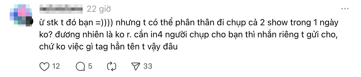 Khi bị nhắc tên, một cô gái thừa nhận số tài khoản nhận tiền trên fanpage là của mình nhưng không phải người chụp ảnh (Ảnh chụp màn hình)