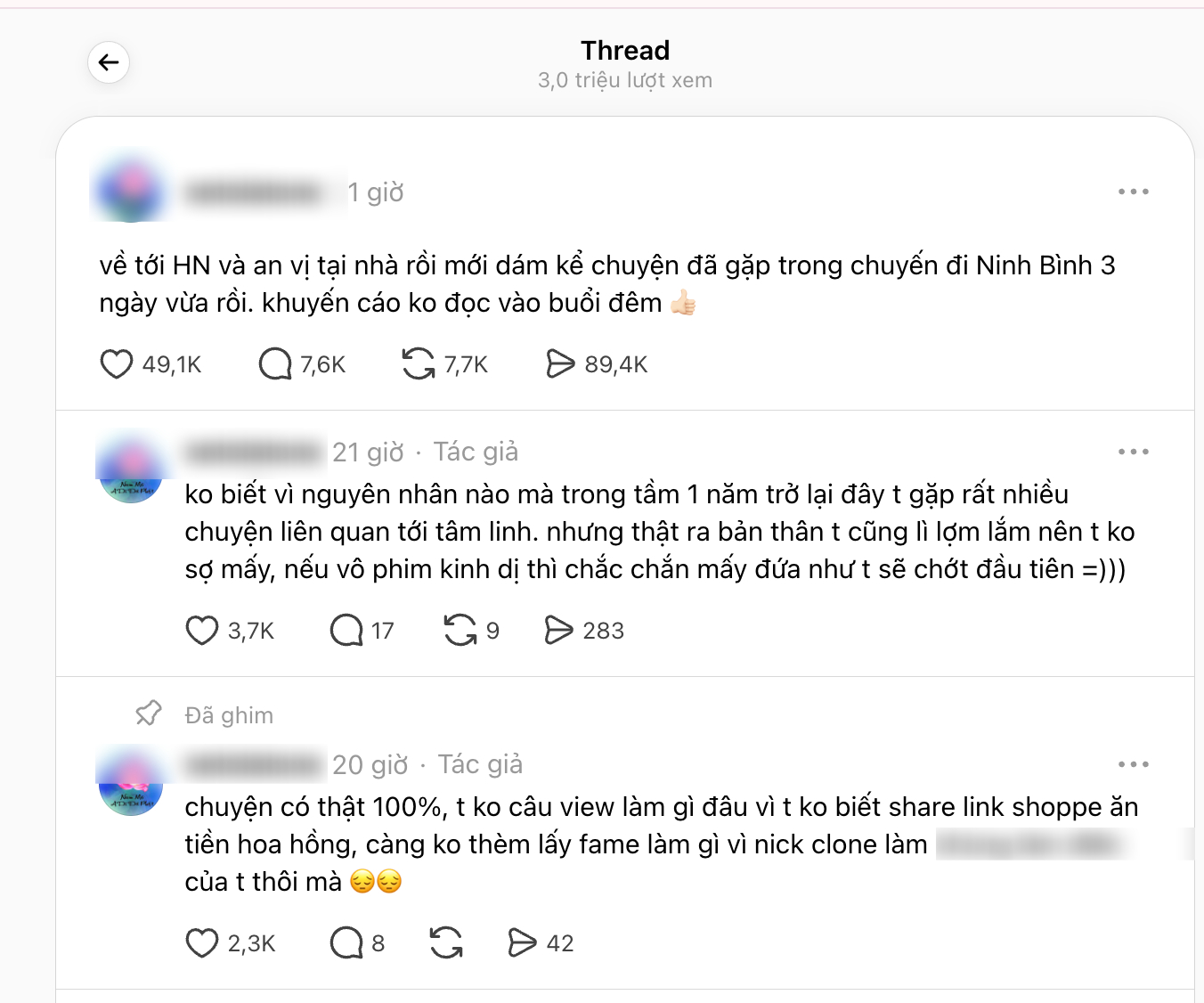 Bài đăng viral trước đó của cô gái về trải nghiệm kỳ lạ tại Ninh Bình (Ảnh chụp màn hình)