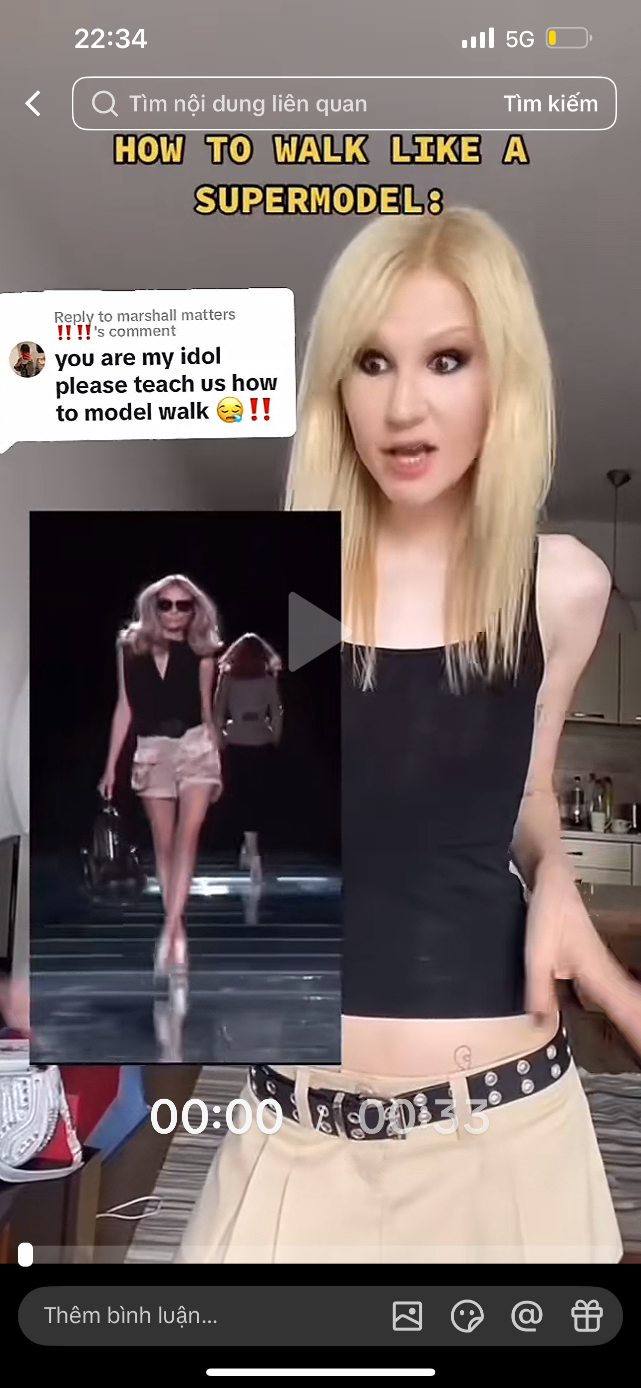  Rất nhiều Fashion Content Creator trên các nền tảng MXH từng đăng tải các nội dung phân tích, hay cover lại lối catwalk của nữ siêu mẫu.