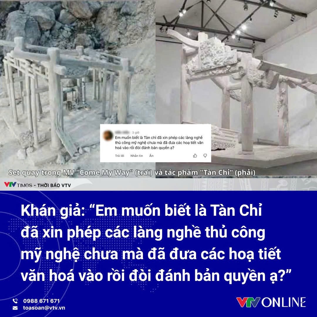 Fanpage Báo Điện tử VTV đăng tải câu hỏi đến từ một khán giả về các vấn đề bản quyền xung quanh tác phẩm Tàn Chỉ (Ảnh: Fanpage Báo Điện tử VTV)