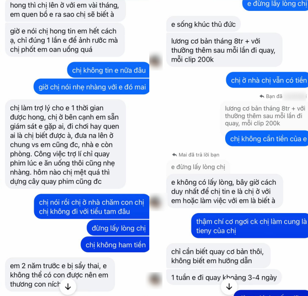 Đoạn tin nhắn M. ngỏ ý muốn A. làm trợ lý.