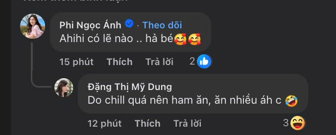 Tương tác của Midu và Phi Ngọc Ánh cũng được bàn tán xôn xao. Ảnh: FBNV