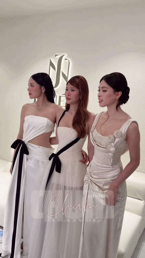 Tiểu Vy nổi bật khi đứng cạnh Thiên Ân và Kỳ Duyên. (Nguồn: TikTok) 
