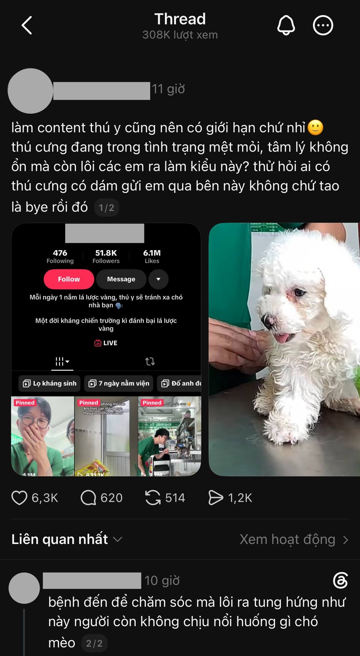 Bài đăng tố hành động không phù hợp của K. viral trên Threads (Ảnh chụp màn hình)