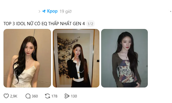 Topic về những idol có EQ thấp đang gây chú ý trên mạng xã hội