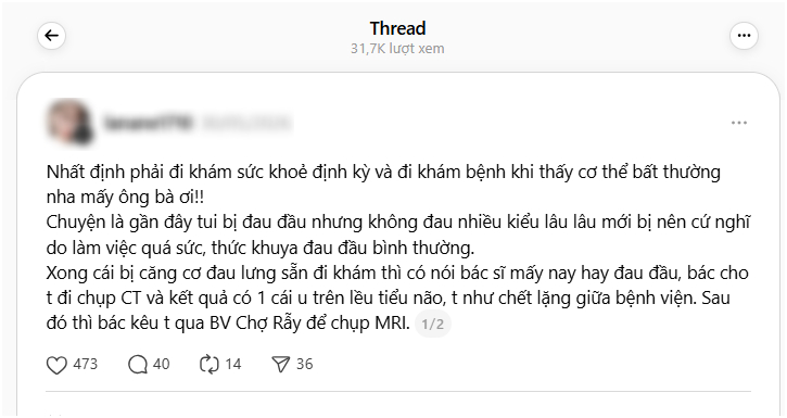 Từ một dấu hiệu tưởng nhẹ mà kết quả trả về lại sốc thế này. Ảnh: Threads