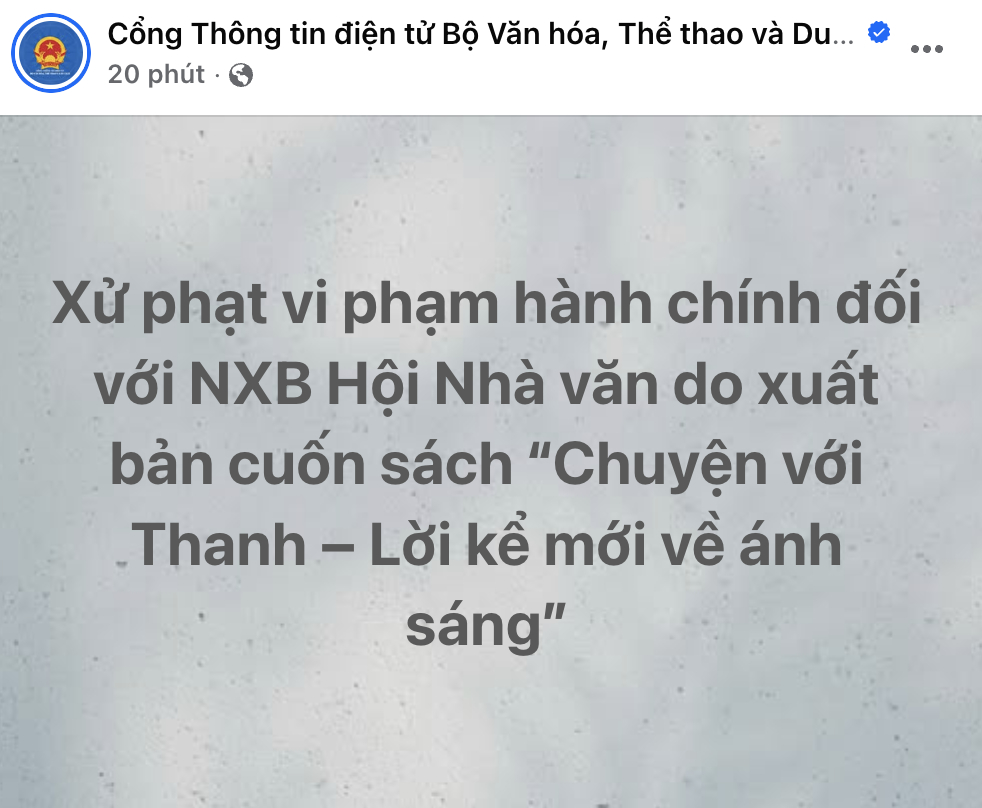 Thông tin được đăng tải trên Cổng Thông tin điện tử Bộ Văn hóa, Thể thao và Du lịch