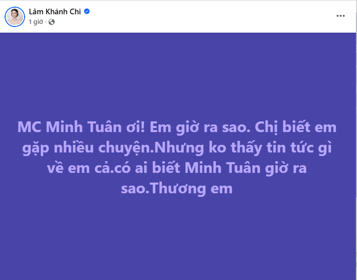 Bài đăng gây chú ý của Lâm Khánh Chi vào sáng nay