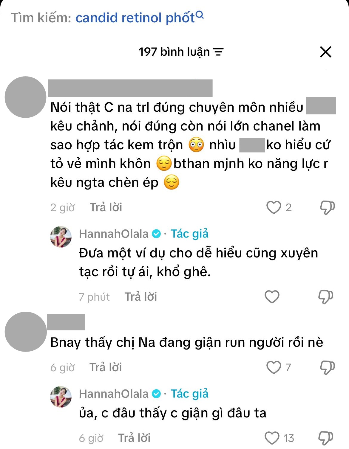 Hannah Olala trả lời bình luận từ cư dân mạng