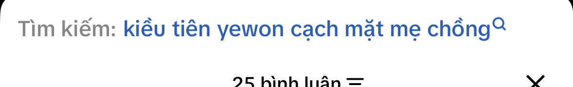 Từ khóa “Kiều Tiên cạch mặt mẹ chồng” đang lọt top tìm kiếm trên nền tảng mạng xã hội TikTok. Ảnh chụp màn hình.