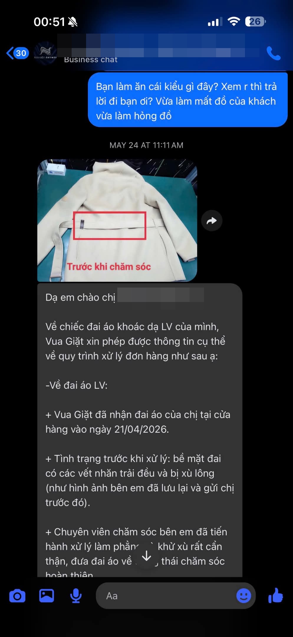 Drama khách tố tiệm giặt Hà Nội làm mất 2 áo hiệu 60 triệu, áo khoác LV 150 triệu cũng gặp sự cố thảm thương
