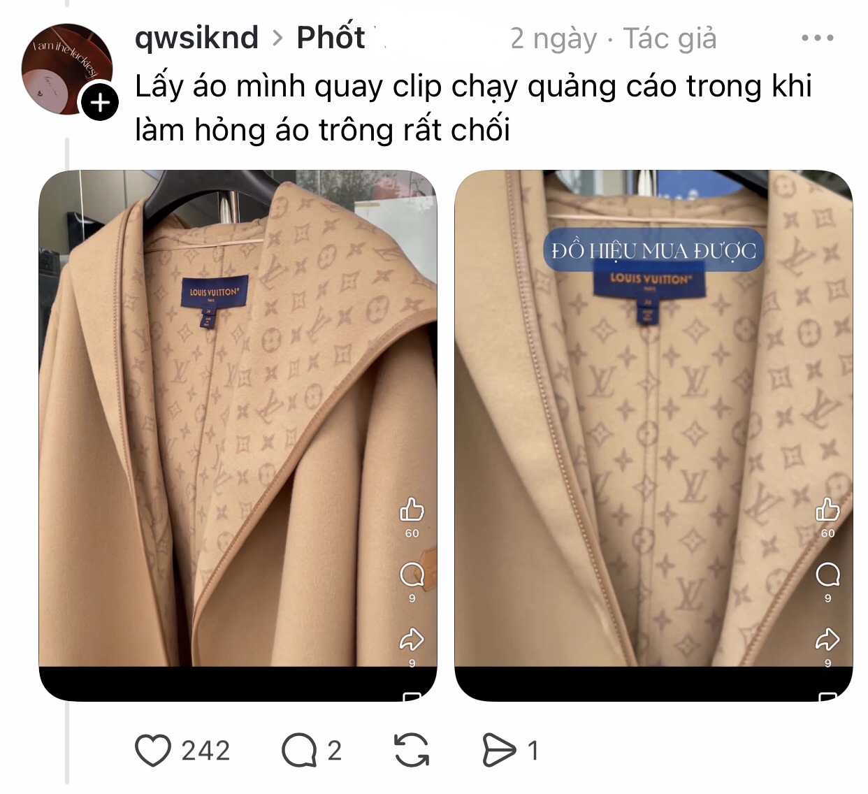 Drama khách tố tiệm giặt Hà Nội làm mất 2 áo hiệu 60 triệu, áo khoác LV 150 triệu cũng gặp sự cố thảm thương
