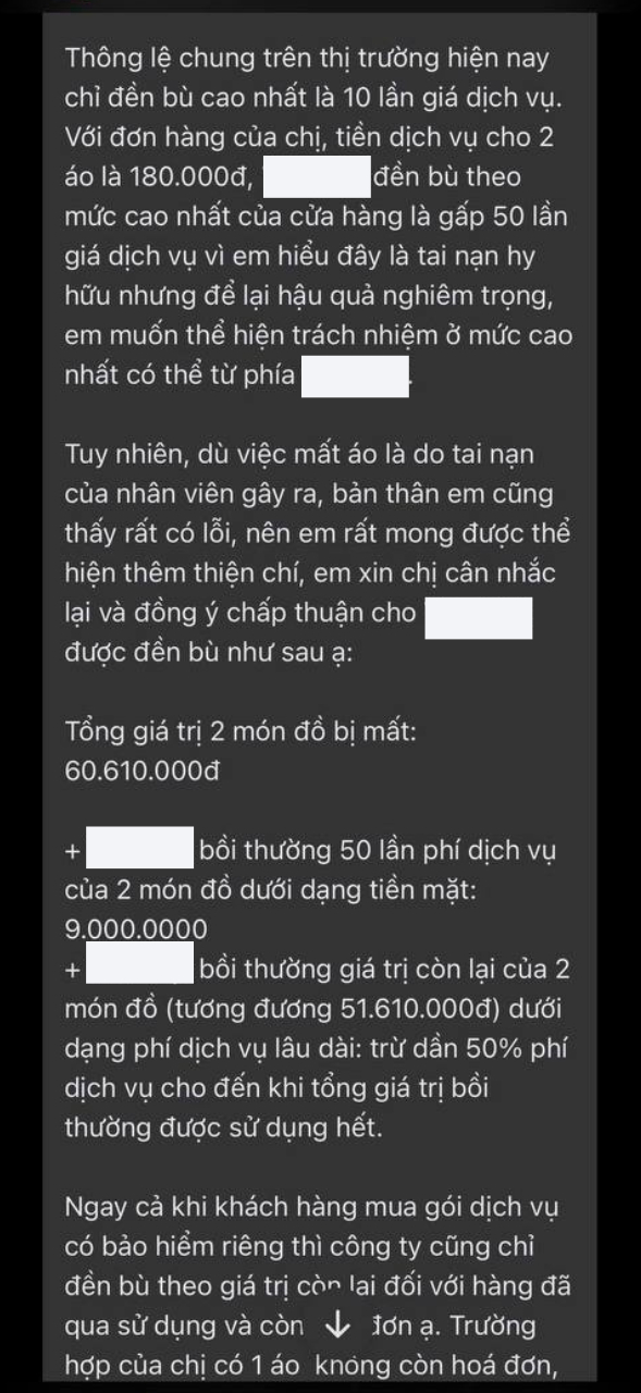 Drama khách tố tiệm giặt Hà Nội làm mất 2 áo hiệu 60 triệu, áo khoác LV 150 triệu cũng gặp sự cố thảm thương