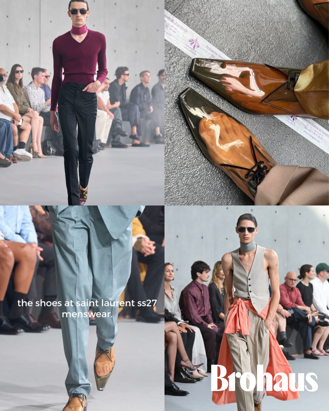 Saint Laurent ngay lập tức gây sốt với phiên bản giày nam mũi dài trong suốt khi vừa trình làng.