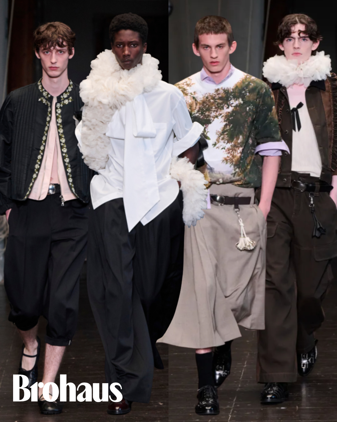 Hoodie hay sneakers hết thời, đàn ông muốn bắt trend phải mặc điệu với đồ xuyên thấu, váy và giày ballet?