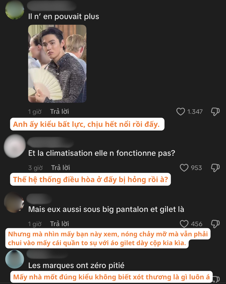 Cư dân mạng nước Pháp cảm thấy khổ sở cho những ai đang phải lên đồ nhiều lớp.