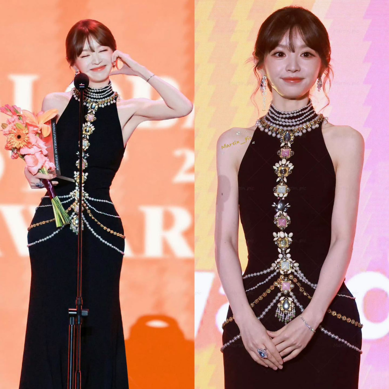 Điền Hi Vi tỏa sáng rực rỡ tại lễ trao giải Global OTT Awards 2026. (Ảnh: Instagram)