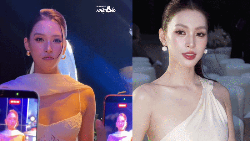   Nàng hậu đưa ra câu trả lời duyên dáng khi được đặt câu hỏi lựa chọn giữa HIEUTHUHAI và Isaac. Nguồn: @showbiznhatbao  