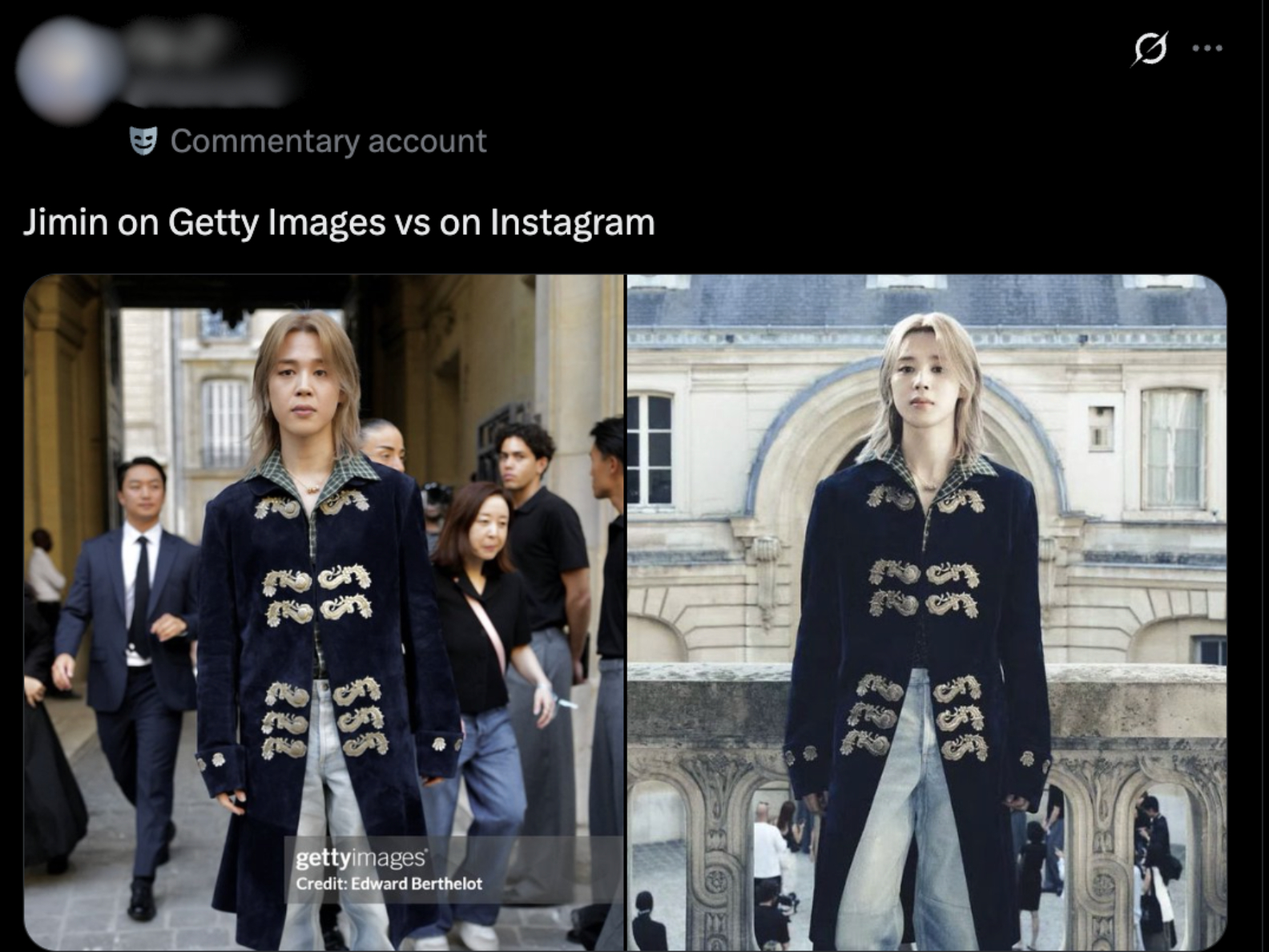 Jimin (BTS) gây xôn xao khi loạt ảnh tại show Dior SS27 của anh bị bóc trần chỉnh sửa quá đà trước khi đăng tải lên trang cá nhân.
