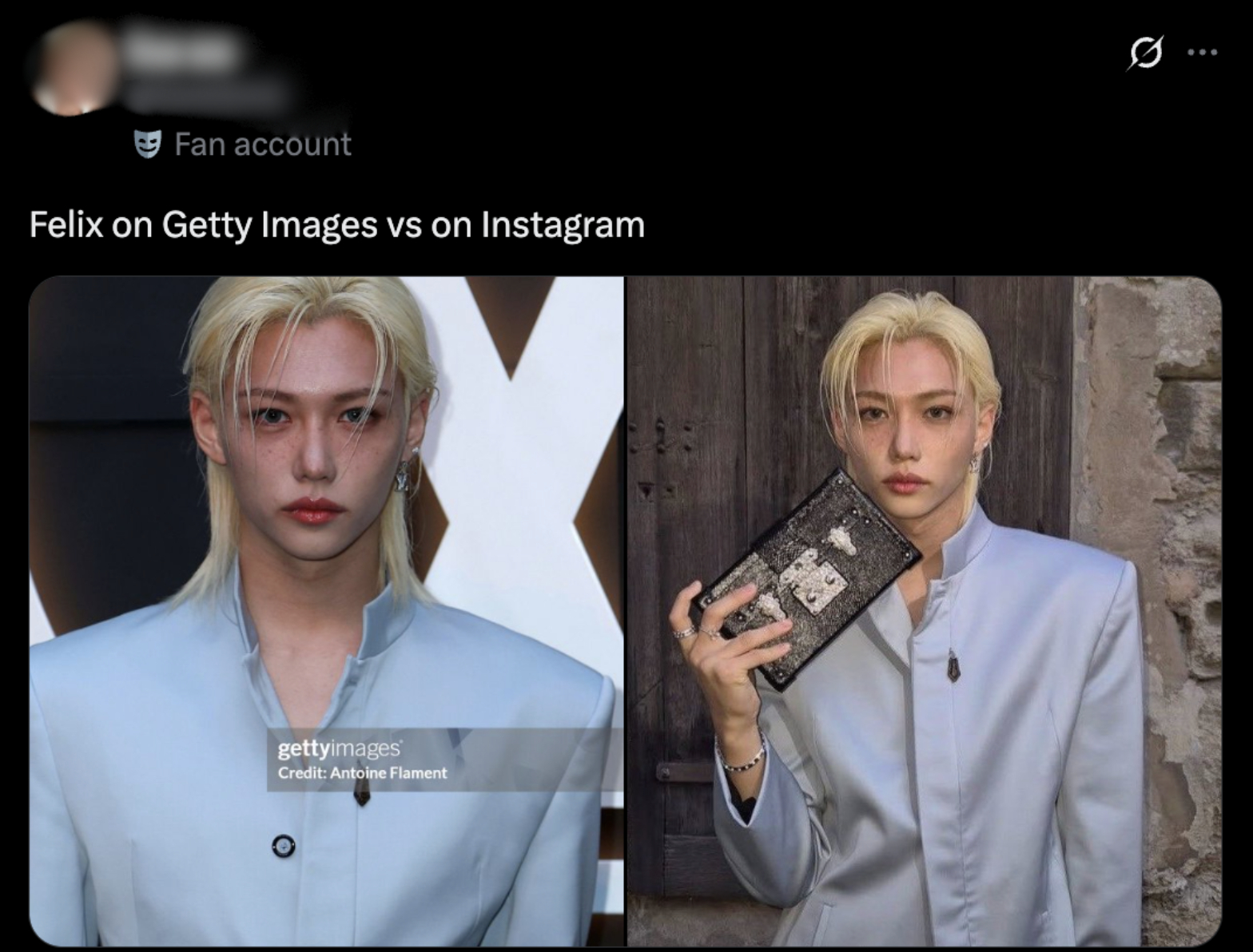 Bài đăng so sánh ảnh Getty và ảnh Instagram của Felix (Stray Kids) thu hút gần 30 triệu lượt xem, mở màn cho trào lưu. 