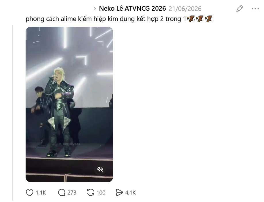 Số lượng tương tác bất thường trong đoạn clip của Neko Lê