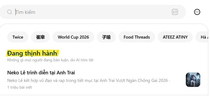 “Neko Lê trình diễn tại Anh Trai” đang có tới 1 triệu bài viết liên quan