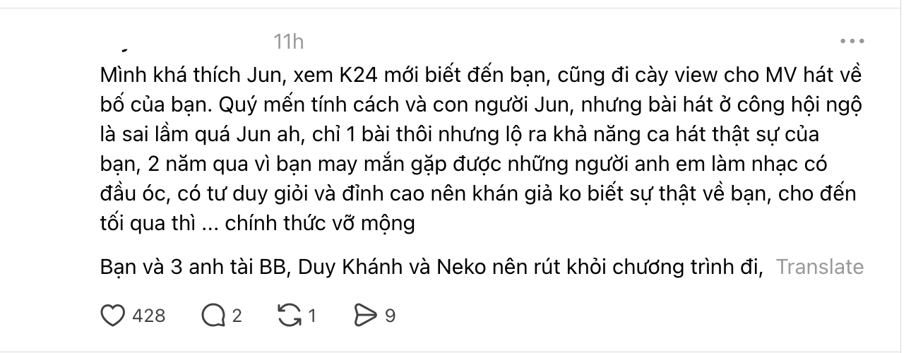 Thậm chí còn khá “nặng lời” khi thừa nhận “vỡ mộng” và yêu cầu anh cùng các anh tài trong Biệt Đội Tái Xuất rút khỏi chương trình