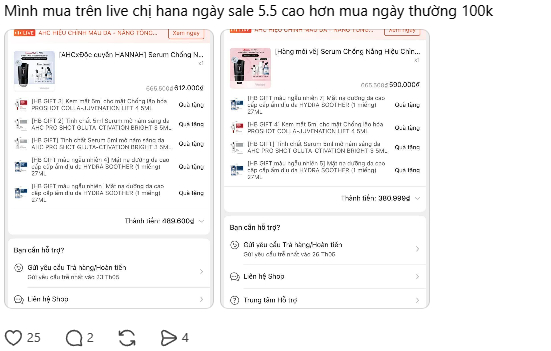 Dân mạng “bắt bài” Hannah Olala: Độn giá trên trời, livestream deal hời mà vẫn đắt hơn mua ngày thường