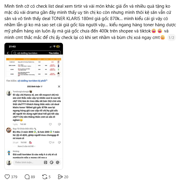 Dân mạng “bắt bài” Hannah Olala: Độn giá trên trời, livestream deal hời mà vẫn đắt hơn mua ngày thường