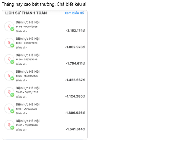 Cú sốc tiền điện tháng 6