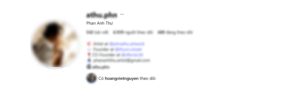 Hoàng Việt follower Anh Thư trên Instagram.