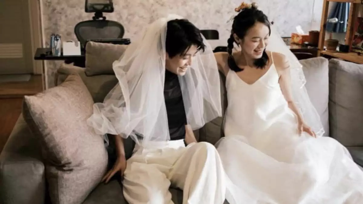 Hồng Thiên Hàm - Tăng Duệ Tuyền kết hôn đồng giới cách đây 4 năm. Ảnh: Yahoo News