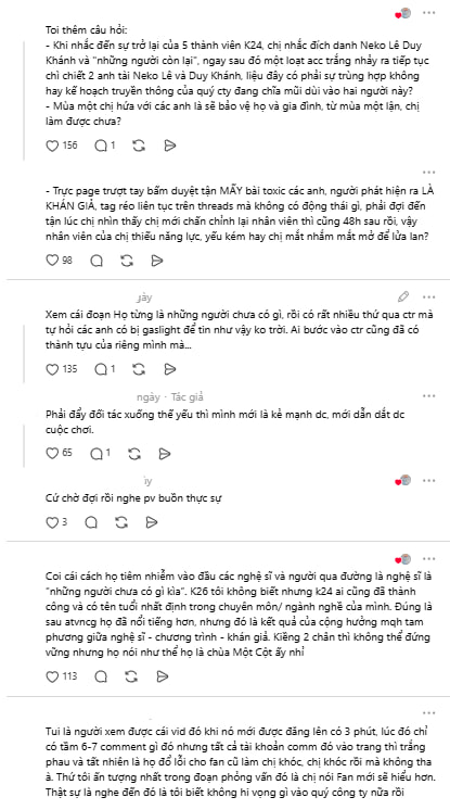 Các hành động trong việc bảo vệ nghệ sĩ chương trình trước làn sóng tranh cãi cũng làm fan bức xúc