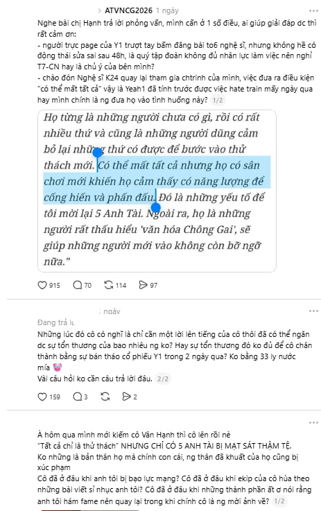 Phát ngôn của CEO Vân Hạnh nhận về nhiều ý kiến trái chiều từ cộng đồng fan mùa 1